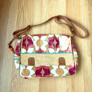 Key-per Multi Floral Coated Canvas Messenger Bag